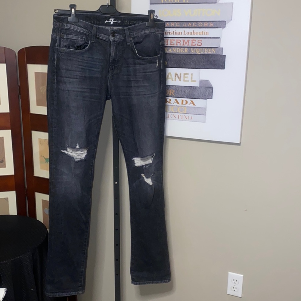 7 for all mankind distressed jeans the straight